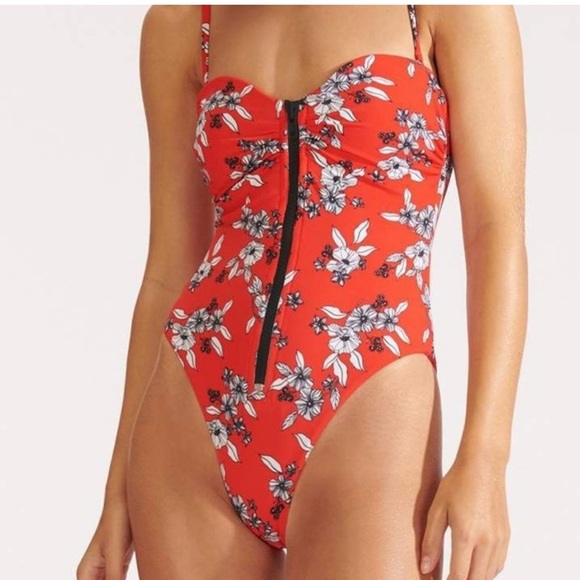 Veronica Beard Other - Veronica Beard Red Floral One Piece Swimsuit